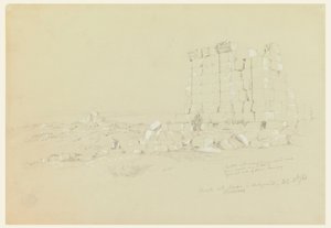 Disegno, Tempio con Semua [attuale as-Samu] in lontananza, 17 febbraio 1868 da Frederic Edwin Church