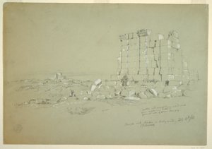 Disegno, Tempio con Semua [attuale as-Samu] in lontananza, 17 febbraio 1868 da Frederic Edwin Church