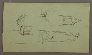 Disegno, Torri, tetti, Spicket, tetto, luglio 1868 da Frederic Edwin Church