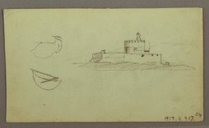 Disegno, Città sulla costa, catena montuosa alle spalle, 27 maggio 1868 da Frederic Edwin Church