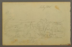 Disegno, Alberi, mucca, 1844 da Frederic Edwin Church