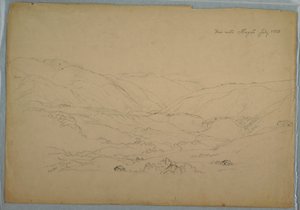 Disegno, valle vicino a Ibagué, Colombia, luglio 1853 da Frederic Edwin Church