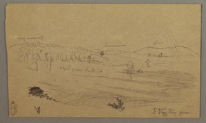 Disegno, Valle, arcobaleno, forse 1865-66 da Frederic Edwin Church