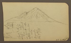 Disegno, Veduta vicino alla riva del lago, Cuitzeo; verso: veduta vicino al lago Ahore, Cuitzeo, febbraio 1885