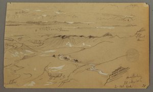 Disegno, vista sul Wady el-Arabah, 20 febbraio 1868