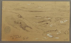 Disegno, Veduta di Wady el-Arabah, 20 febbraio, forse 1868
