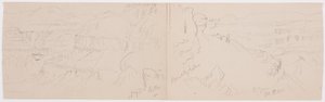 Disegno, Veduta delle colline e della pianura verso le montagne, Valle di El Yemen, febbraio 1868