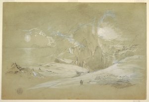 Disegno, Visione della Croce, Paesaggio con fenomeno, settembre 1868 da Frederic Edwin Church