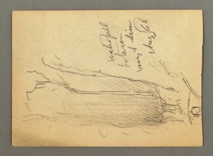 Disegno, Cascata tra Veney e Sion, Valle del Rodano, Svizzera, agosto 1868
