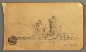Disegno, Riva boscosa, 1878 da Frederic Edwin Church