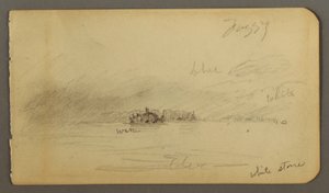 Disegno, Riva boscosa nella nebbia, forse 1878 da Frederic Edwin Church