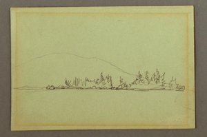Disegno, Riva boscosa, montagna, forse 1856