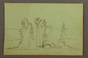 Disegno, Riva boscosa del lago, forse 1856 da Frederic Edwin Church
