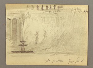 Fontana in Piazza della Basilica di San Pietro, Roma, Italia