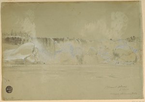 Cascate del Niagara nella neve, da nord-ovest