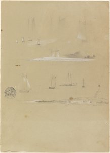 Studi di navi a vela e paesaggi costieri da Frederic Edwin Church