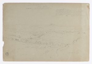 Studio. Paesaggio con Monte Puresé. Schizzo. Paesaggio