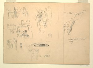 Dieci Studi di Tombe e una Veduta di Rocce, Petra, Giordania da Frederic Edwin Church