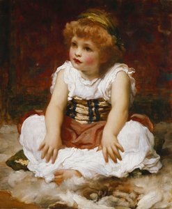 Ritratto di una Ragazza seduta su un Tappeto da Frederic Leighton