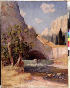 Veduta di Fontaine du Vaucluse, Paesaggio della Provenza