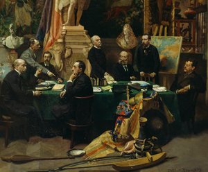 Jules Ferry (1832-1893) accoglie i delegati delle colonie nel novembre 1892 da Frederic Regamey