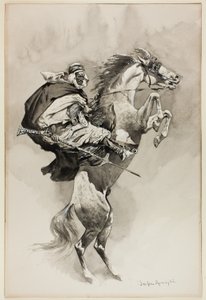"As They Threw their Animals Back upon their Haunches", illustrazione per An Arabian Day and Night, in Harper