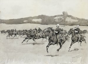 Batteria K in esercitazione nelle colline del Berkshire, Massachusetts da Frederic Remington