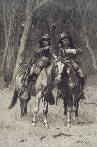 Scout Cheyenne che pattugliano il Big Timber del Nord Canadese, Oklahoma
