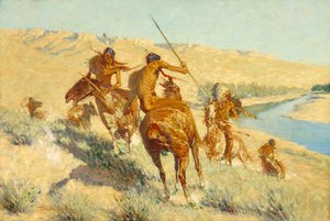 Episodio del fucile da bufalo (La visita del fucile da bufalo: Un episodio di bufalo) 1909 da Frederic Remington