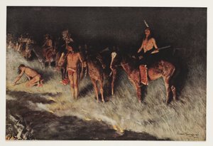 Incendio nella prateria, da Colliers Weekly, pub.1908 da Frederic Remington