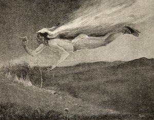 Splendeva come Ishkoodah, la cometa, come la stella con trecce infuocate, da Il canto di Hiawatha di Henry Wadsworth Longfellow (1807-82), pub. da George G. Harrap e Company Ltd., 1911