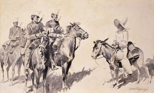 Gendarmi messicani che chiedono la strada, 1890 da Frederic Remington