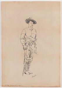 Schizzo di un Texas Ranger per "Come la legge è entrata nel Chaparral" da Frederic Remington