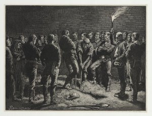 La campagna Apache--sepoltura degli uomini di Hatfield, da Harpers Weekly, pub. 1886 da Frederic Remington