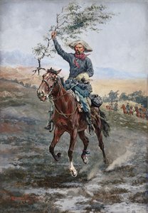 La bandiera della tregua nella guerra indiana, 1886 da Frederic Remington