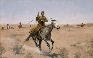 La fuga (Un pioniere della salvia) 1895 da Frederic Remington