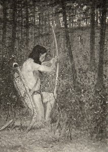 Poi, alzandosi su un ginocchio, Hiawatha mirò una freccia, da 