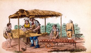 Il fabbricatore di mattoni da Ackermanns World in Miniature da Frederic Shoberl