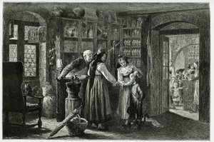 Dal farmacista del villaggio di Kaysersberg (o Kaisersberg, Alsazia), una consultazione d