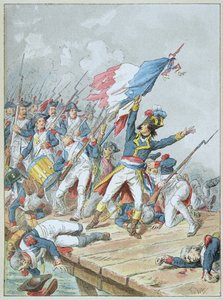 Bonaparte attraversa il ponte di Arcole nel novembre 1796