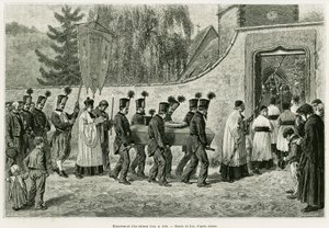 Sepoltura di un minatore da Frederic Theodore Lix