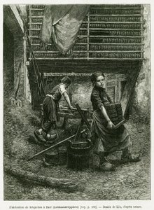 Lavoro minorile nella fabbricazione di mattonelle, Barr (incisione) da Frederic Theodore Lix