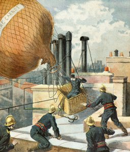 I vigili del fuoco soccorrono un uomo in mongolfiera da Frederic Theodore Lix