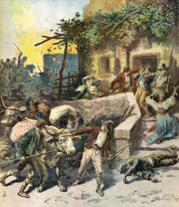 Saccheggio di una casa in Sicilia da Frederic Theodore Lix