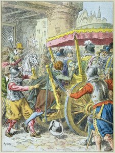 Assassinio del re Enrico IV da parte di François Ravaillac in Rue de la Ferronnerie, Parigi, 14 maggio da Frederic Theodore Lix