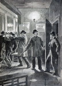 Irruzione della polizia in un club anarchico, Londra da Frederic Theodore Lix