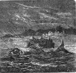 Il pesce gigante del diluvio universale secondo gli indù da Frederic Theodore Lix