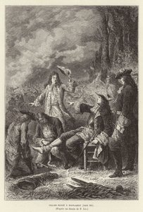 Villars ferito a Malplaquet. Claude Louis Hector de Villars, Maresciallo di Francia, ferito alla Battaglia di Malplaquet, Guerra di Successione Spagnola da Frederic Theodore Lix