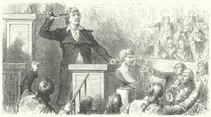 Jean-Paul Marat alla tribuna della Convenzione Nazionale, 1792 da Frederic Theodore after Lix