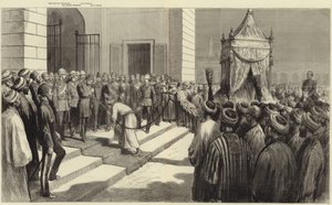 Il Chedivè che saluta il tappeto sacro al Cairo prima della sua spedizione alla Mecca